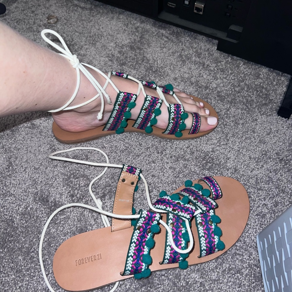 Forever 21 Multicolor Strappy Sandals